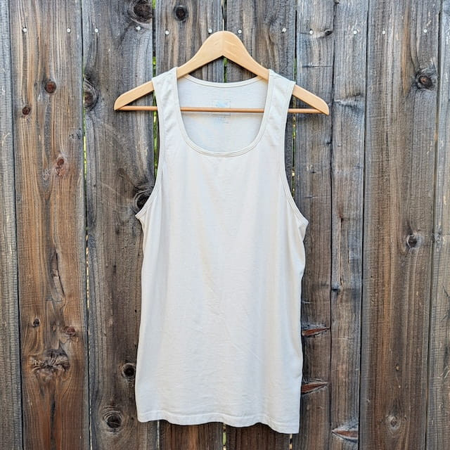 Men's 100% Cotton Tank Tops - Running, Hiking, Workout, Gym - Sand Beige