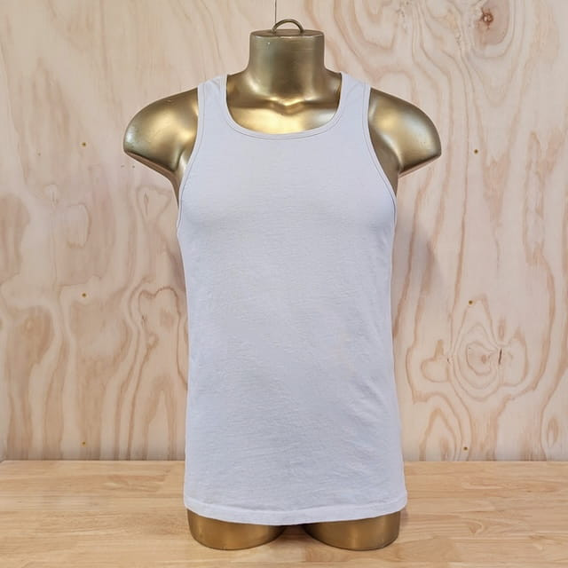 Men's 100% Cotton Tank Tops - Running, Hiking, Workout, Gym - Sand Beige