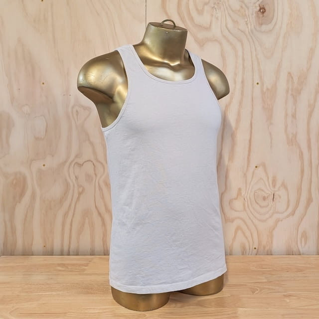 Men's 100% Cotton Tank Tops - Running, Hiking, Workout, Gym - Sand Beige