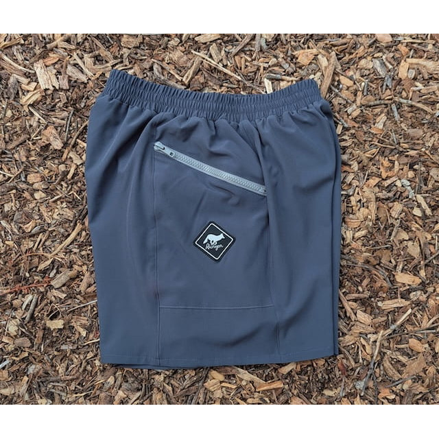 Runyon Men's Graphite Charcoal 5" Inch Short for Trail Running, HIking, Gym, Workout - TrailStash 5" with Built-in Liner Brief Undewear