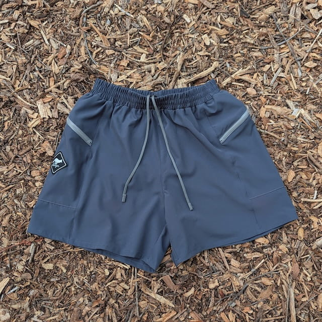 Runyon Men's Graphite Charcoal 5" Inch Short for Trail Running, HIking, Gym, Workout - TrailStash 5" with Built-in Liner Brief Undewear