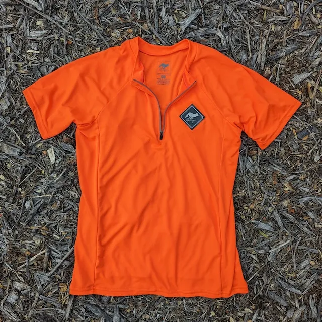 Runyon Men's Neon Orange, Safety Orange, Hot Orange , Hi-Vis Orange, Gravel Cycling Jersey. Moisture Wicking. Made In USA