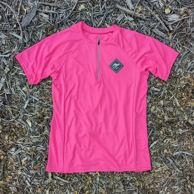 Runyon Men's Hot Pink Gravel Cycling Jersey. Moisture Wicking. Made In USA