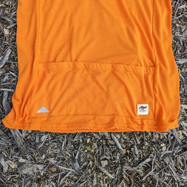 Runyon Men's Orange Gravel Cycling Jersey - Poly, Cotton, Rayon Blend.  Made In USA