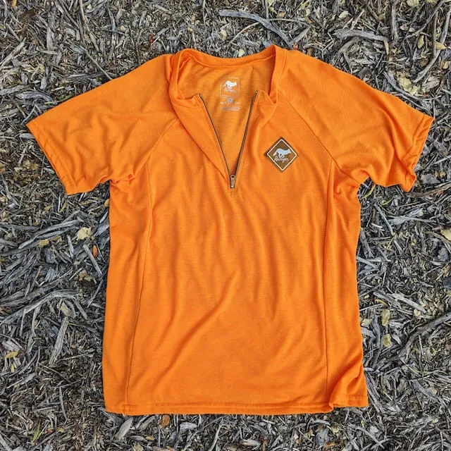Runyon Men's Orange Gravel Cycling Jersey - Poly, Cotton, Rayon Blend.  Made In USA