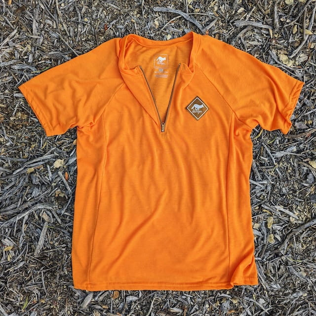 Runyon Men's Orange Gravel Cycling Jersey - Poly, Cotton, Rayon Blend.  Made In USA
