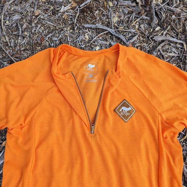 Runyon Men's Orange Gravel Cycling Jersey - Poly, Cotton, Rayon Blend.  Made In USA