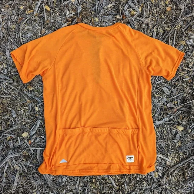 Runyon Men's Orange Gravel Cycling Jersey - Poly, Cotton, Rayon Blend.  Made In USA
