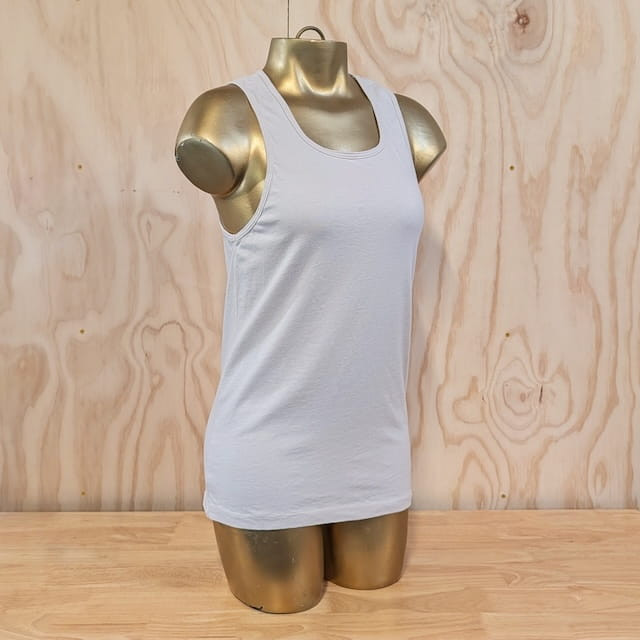 Unisex 100% Cotton Tank Tops for Women -- Running, Hiking, Workout, Gym - Sand Beige
