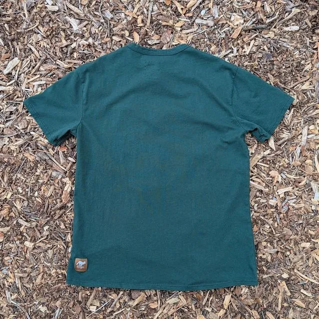Women's (Unisex) 100% cotton athletic short sleeve shirt in Forest Green, Made in USA by Runyon, for running, hiking, gym workouts and trainingWomen's (Unisex) 100% cotton athletic short sleeve shirt in Forest Green, Made in USA by Runyon, for running, hiking, gym workouts and training