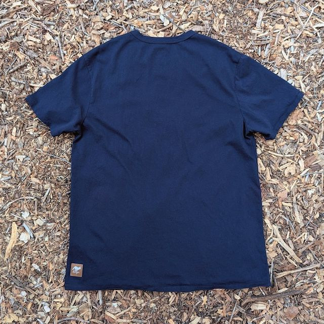 Women's (Unisex) 100% cotton athletic short sleeve shirt in Dark Navy Blue, Made in USA by Runyon, for running, hiking, gym workouts and training