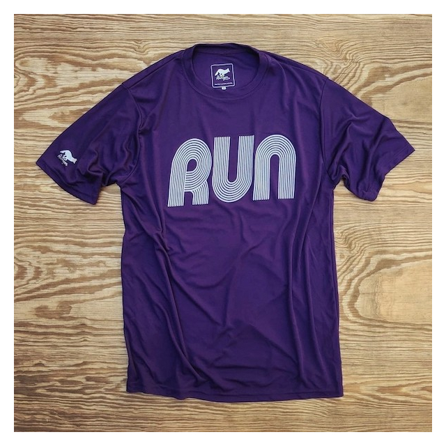 Runyon Canyon Apparel Men's Running Clothing RUN Purple Fitness Shirt Performance Sportswear American Made In USA