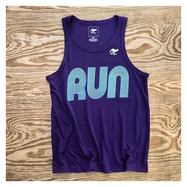 Runyon American Made In USA Mens Running Clothing RUN Purple Singlet Tank Top Performance Sportswear Runyon Canyon Apparel