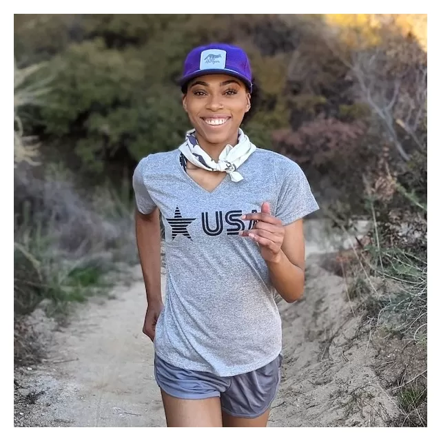 Runyon American Made In USA Womens Running Clothing Black Star USA Fitness Shirt Performance Sportswear Runyon Canyon Apparel