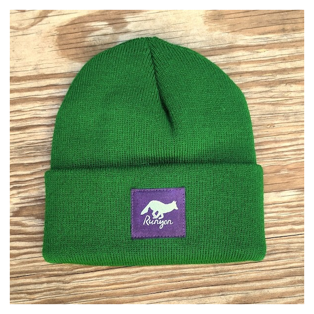 Runyon Canyon Apparel Clover Kelly Green Nightshade Denim Classic Cuffed Beanie Made In USA