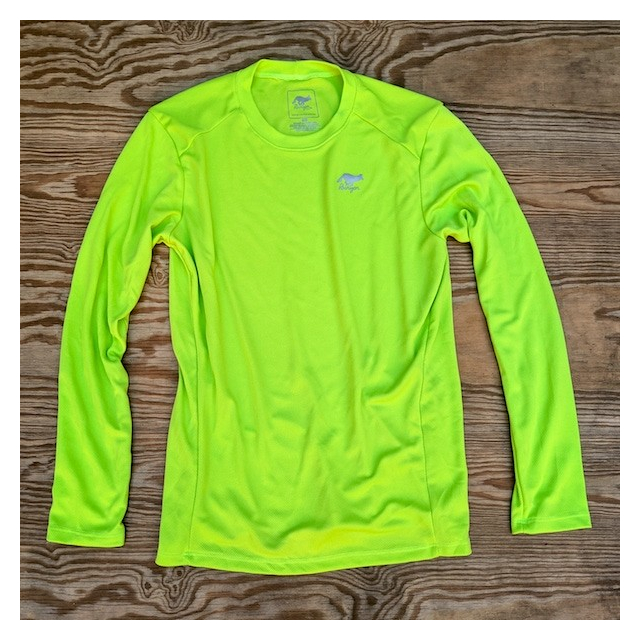 Runyon Canyon Apparel Lime Long Tech Trail Fitness Shirt Made In USA. Running, Hiking, Trails, Outdoor Performance