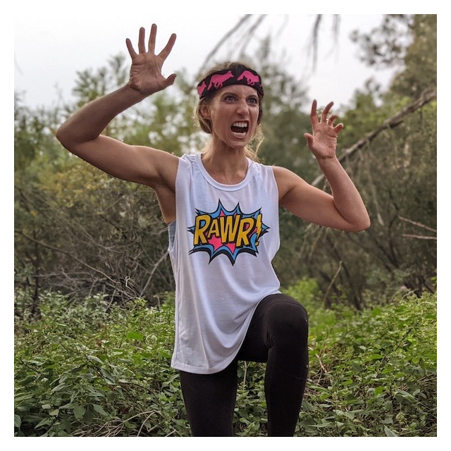 American Made In USA Womens Running Clothing RAWR Muscle Tank Running Hiking Fitness Performance Sportswear Runyon Canyon Apparel