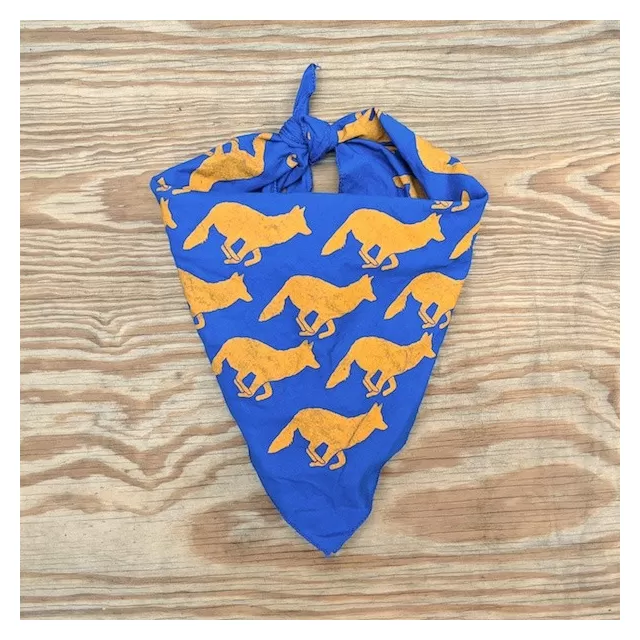 Runyon Canyon Apparel Signature Royal Blue Goldenrod Signature Bandana Made In USA. Great for running, hiking and all outdoor activities