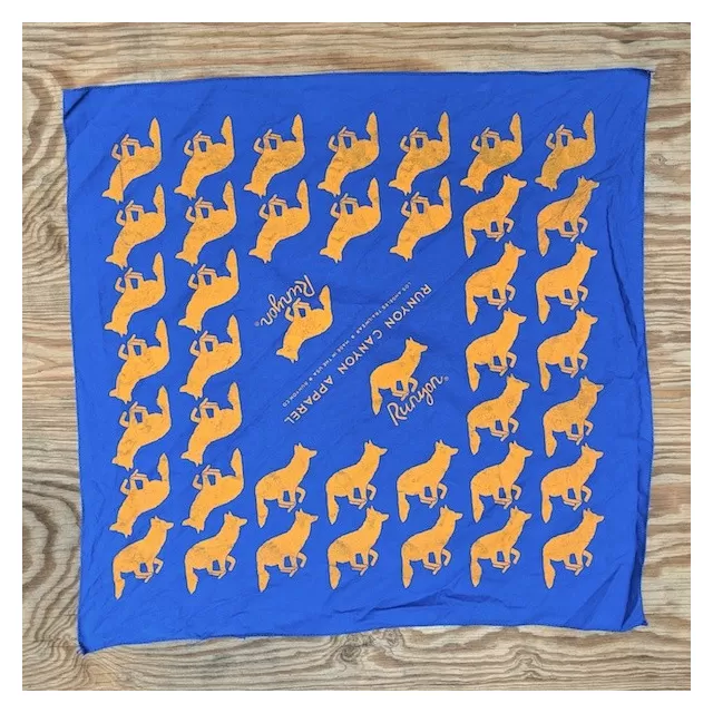 Runyon Canyon Apparel Signature Royal Blue Goldenrod Signature Bandana Made In USA. Great for running, hiking and all outdoor activities