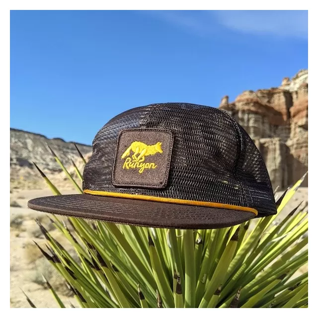 Runyon Toyon Gold Reflective Trucker Hat American Made In USA Red Rock Canyon State Park