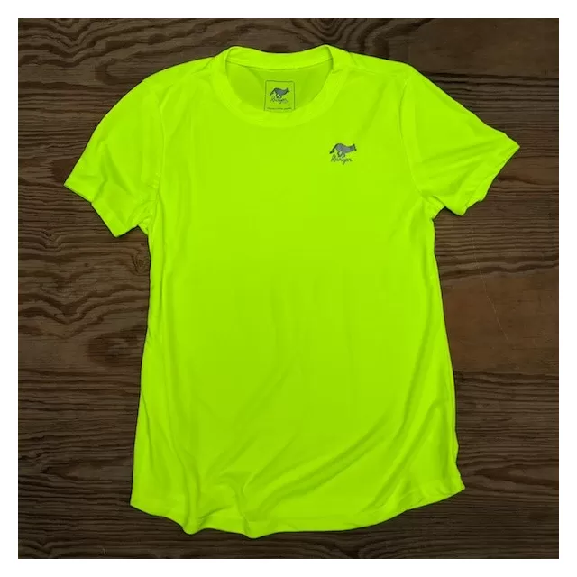 Runyon Canyon Apparel Womens Neon Yellow Training Shirt great for Running, Hiking, Outdoor Fitness Made in USa