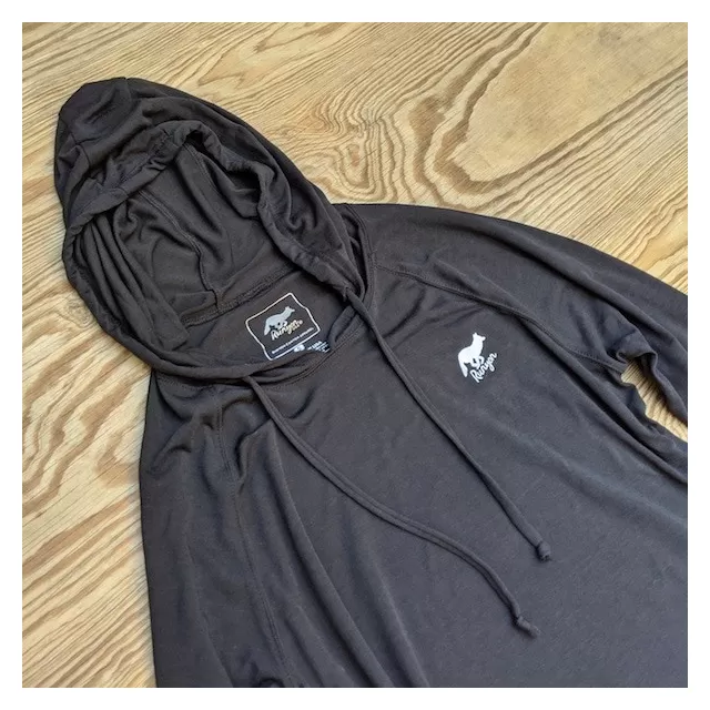 Men's Black Fitness Hoodie Made In USA Performance wear Hiking, Running, Trails, Outdoor Fitness