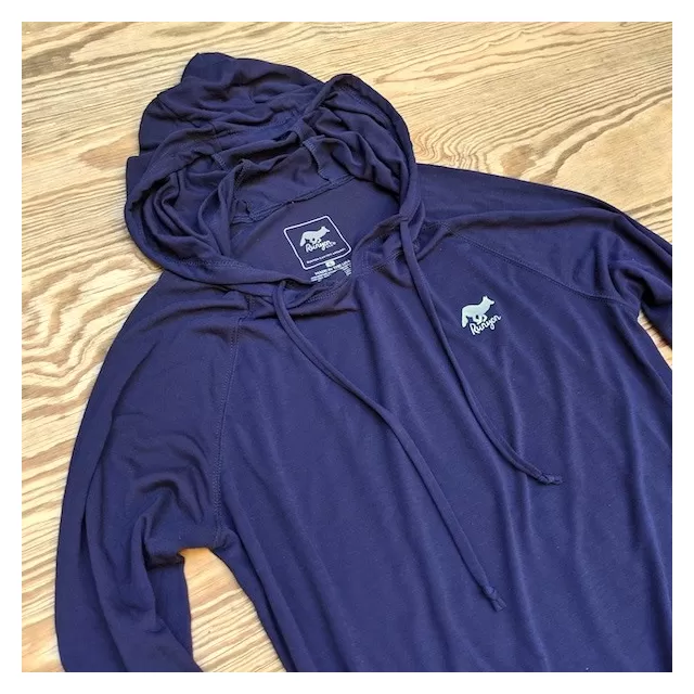 Men's Navy Blue Fitness Hoodie Made In USA Performance wear Hiking, Running, Trails, Outdoor Fitness
