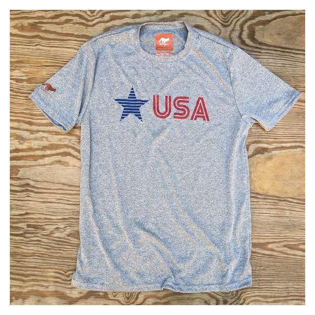 Men's Star USA Signature Fitness Shirt great for Running, Hiking, Outdoor Fitness Made In USA