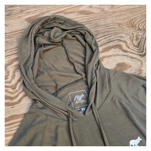 Women's Sierra Sage Olive Green Fitness Hoodie Made In USA Performance wear Hiking, Running, Trails, Outdoor Fitness