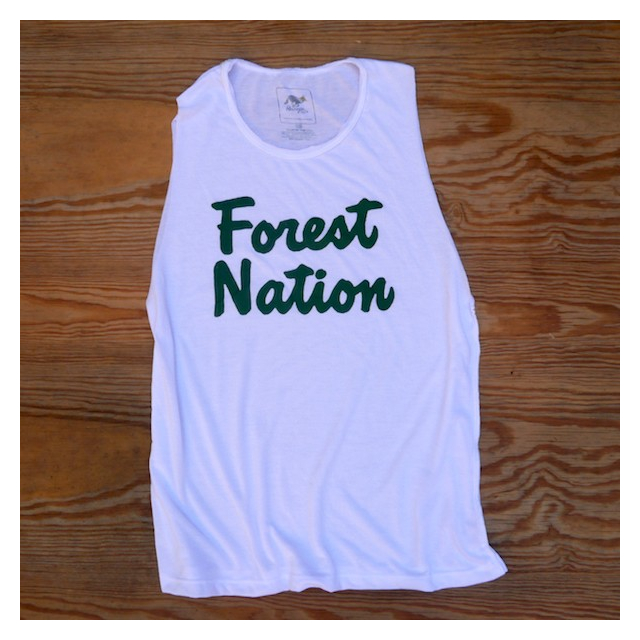 Runyon Wonen's Forest Nation Muscle Tank great for Running, Hiking, Trails, Outdoor Fitness Made In USA