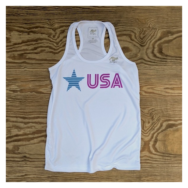 Runyon Star USA Purple Turquoise Performance Fitness Tank Top