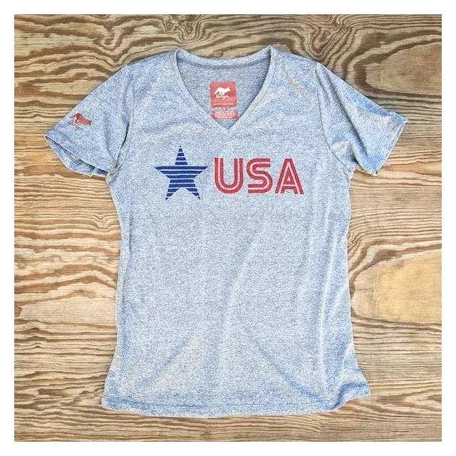 Women's Star USA Signature Fitness Shirt great for Running, Hiking, Outdoor Fitness Made In USA