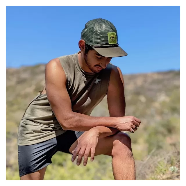 Runyon American Made In USA Mens Running Clothing Sierra Sage Muscle Tank Top Performance Sportswear Runyon Canyon Apparel