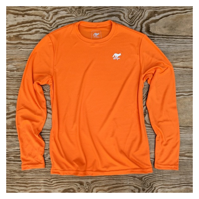 Runyon American Made In USA Mens Running Apparel Orange Long Sleeve Trail Shirt Performance Fitness Sportswear Runyon Canyon Apparel
