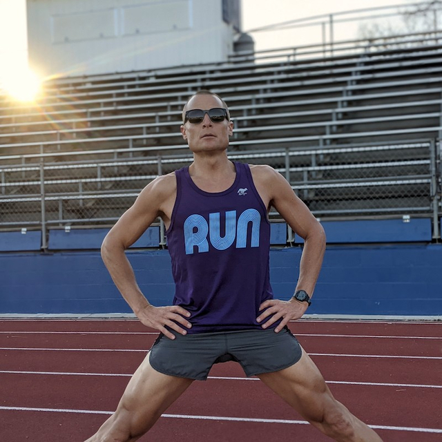 Runyon American Made In USA Mens Running Apparel Purple Tank Top Singlet Track and Field Performance Sportswear