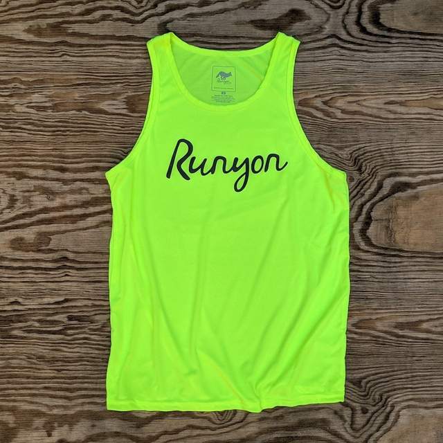 Runyon American Made In USA Mens Neon Yellow Flourescent Tank Top Singlet