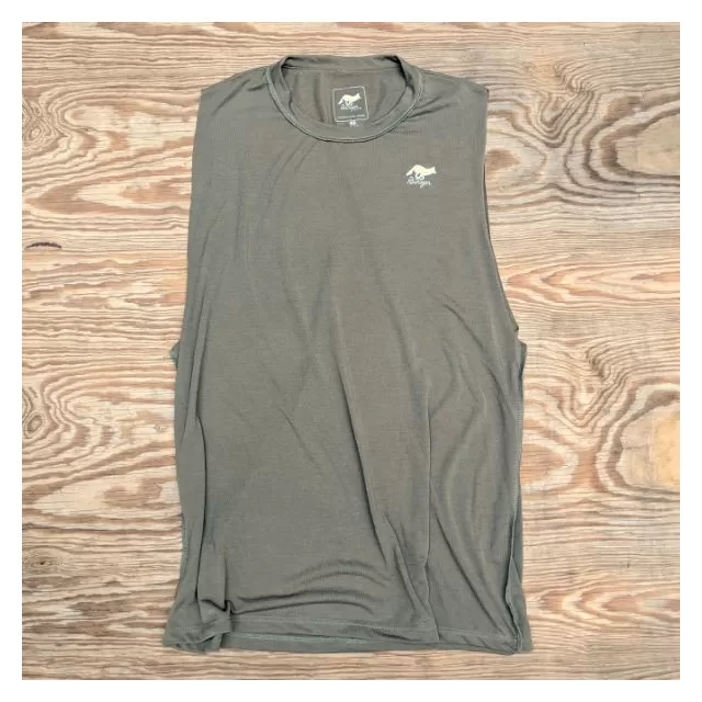 Runyon American Made In USA Mens Running Clothing Sierra Sage Muscle Tank Top Performance Sportswear Runyon Canyon Apparel
