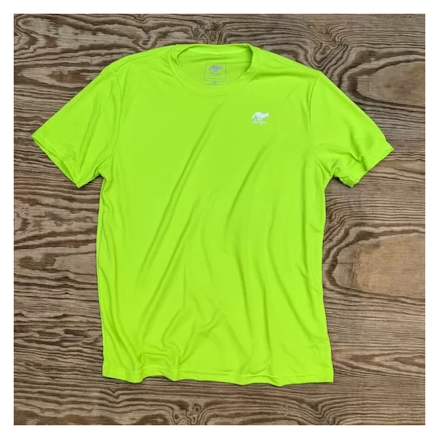 Runyon American Made In USA Mens Running Clothing Lime Green Fern Tech Trail Performance Shirt