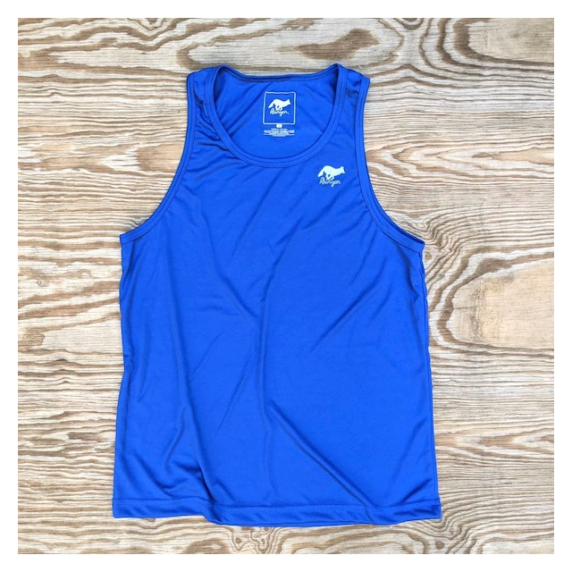 Runyon American Made In USA Mens Running Clothing Roya Blue Tank Top Singlet Fitness Athletic Performance Wear Runyon Canyon Apparel