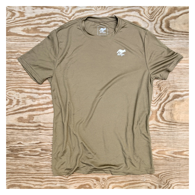 Runyon American Made In USA Mens Running Clothing  Coyote Brush Tech Trail Performance Shirt