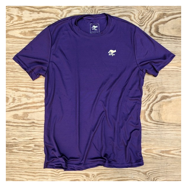 Runyon American Made In USA Mens Running Hiking Fitness Apparel Purple Tech Trail Performance Shirt
