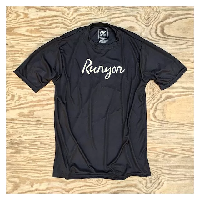Runyon American Made In USA Mens Running Shirt Black Reflective Training Fitness Performance Sportswear