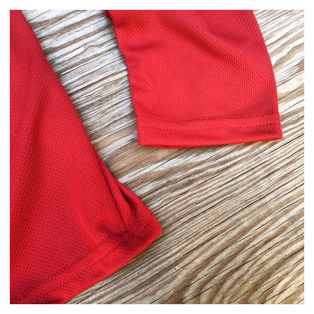 Runyon American Made In USA Mens Running Apparel Red Long Sleeve Trail Shirt Performance Fitness Sportswear Runyon Canyon Apparel