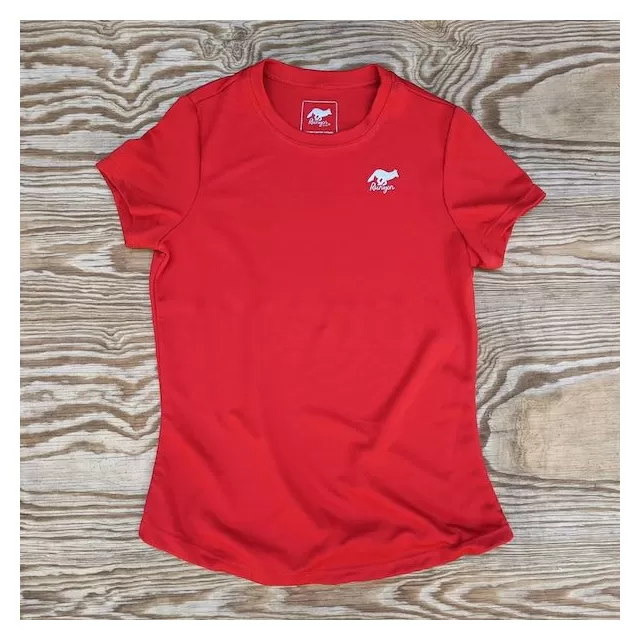 Runyon American Made In USA Womens Running Fitness Apparel Red Performance Training Shirt