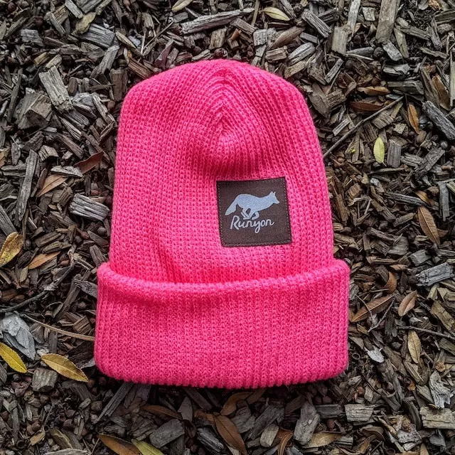 Runyon Hot Fuchsia Reflective Knit Beanie Made In USA | Runyon Canyon Apparel