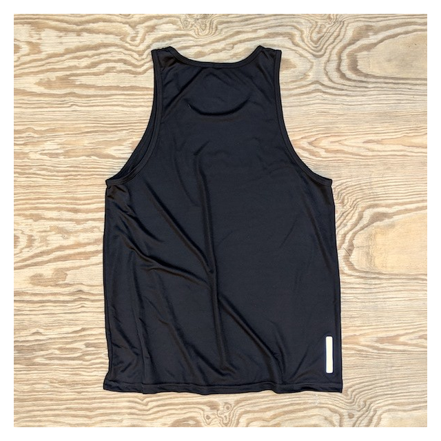 Runyon American Made In USA Mens Black Reflective Script Tank Top Singlet Performance Sportswear