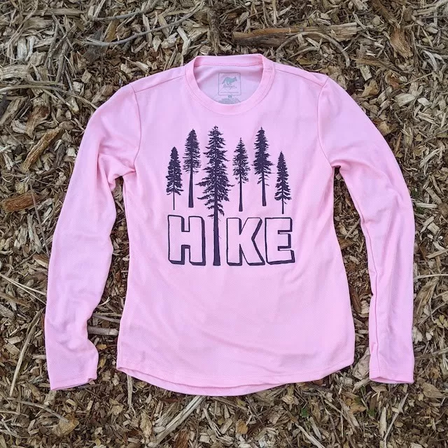 Runyon Canyon Apparel Women's HIKE Cool Pink Long Trail Shirt Made In USA