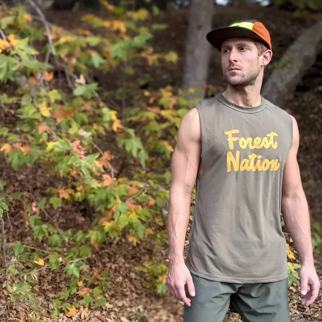 Runyon Mens Forest Nation Adventure Club Sage Muscle Tank Made In USA