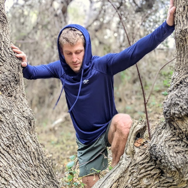 Runyon Mens Navy Hoodie Performance Fitness Apparel Made In USA
