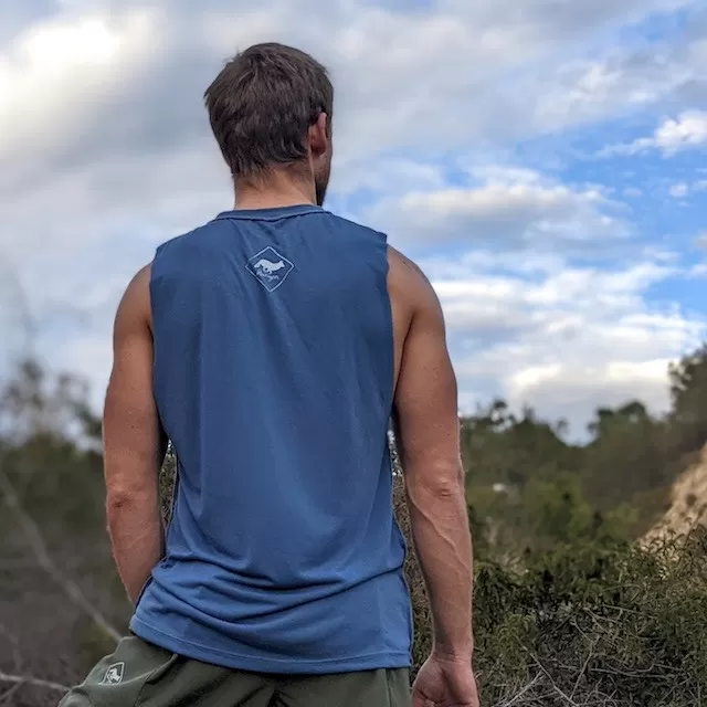Runyon Puma Paw Smokin Blue Muscle Fitness Tank Top Made In USA